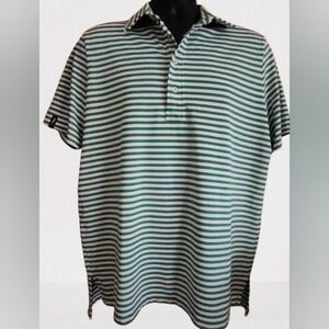 Black Label Ralph Lauren Men's Polo Green/White Stripes Size M